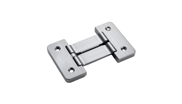 Hinge plate on isolated white background, concept of hardware design  