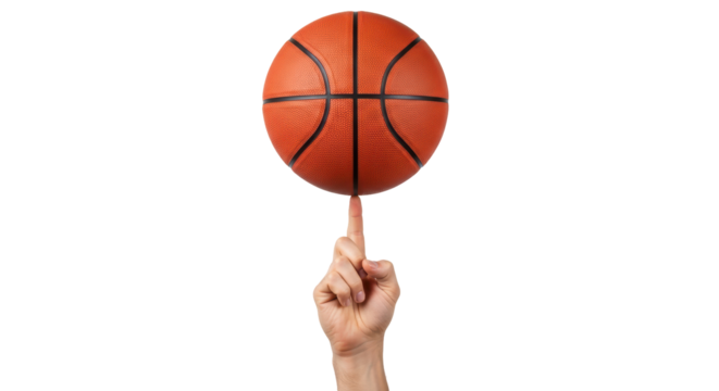 Isolated Basketball on Finger