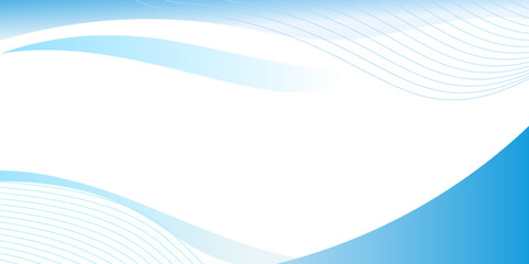 Blue gradient background with wave and lines, Vector illustration.