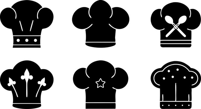 chef hat silhouette icons set professional cookin (1).eps - Powered by Adobe