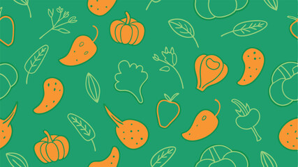 seamless pattern with vegetables. food pattern vector template 