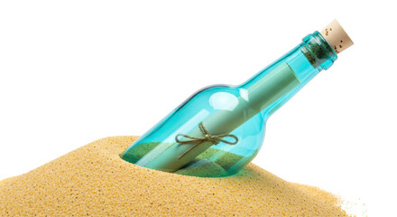 Isolated Message in a Bottle on Sand