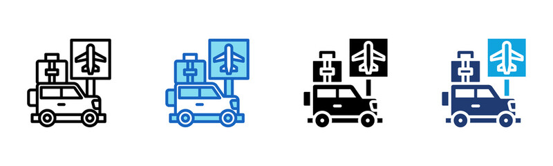 Airport Pickup icon Multi Style Vector Illustration