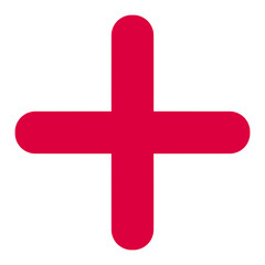round edge red plus symbol
