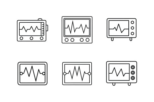 oscilloscope icon line art vector illustration