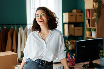 designer is working in studio