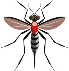 Mosquito white background   vector illustration