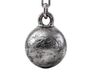 Heavy Metal Ball Chain Pendant Hanging in Bright Studio
