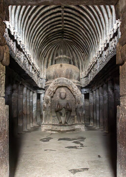 Ancient Buddhist Chaitya Hall with Stupa