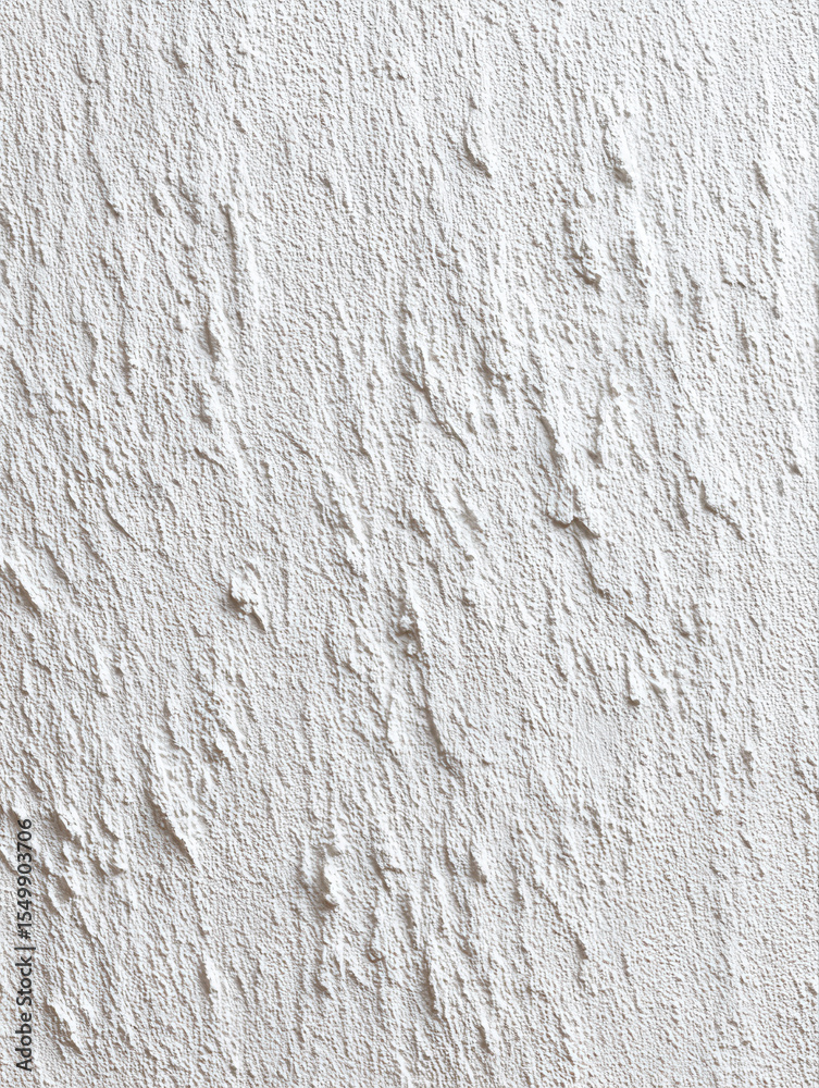 Poster White textured plaster wall surface with rough uneven pattern and natural light creating soft shadows for clean background