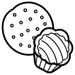 Cookies and Cream Chip line art vector