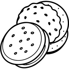 Cookies and Cream Chip line art vector