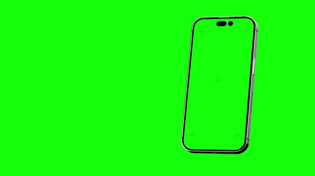Dynamic Smartphone Fly In With Green Screen Silver