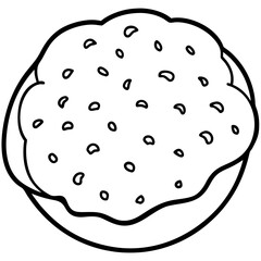 Cookies and Cream Chip line art vector