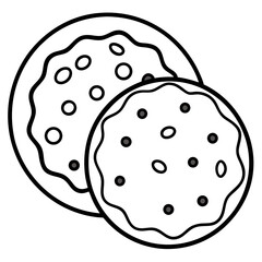 Cookies and Cream Chip line art vector