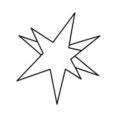 Black Outline Irregular Starburst Shape Graphic vector