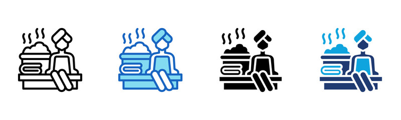 Steam Room icon Multi Style Vector Illustration