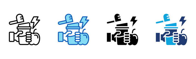 Protein Shakes icon Multi Style Vector Illustration