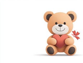 Fototapeta premium Teddy bear holding a heart