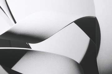Detail of wavy shapes made paper, abstract