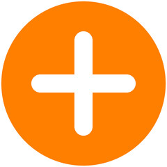 Obraz premium round back orange plus symbol