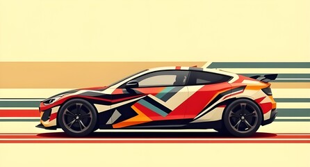 red racing car on the road