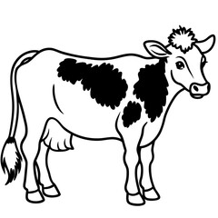 Cow Brush line art vector