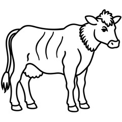 Cow Brush line art vector