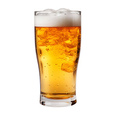 a glass of beer isolated on a transparent background