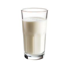 a glass of milk isolated on a transparent background
