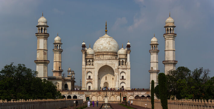 Bibi Ka Maqbara with Reflecting Pool and Minarets