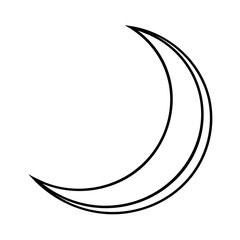 Crescent Moon Black Outline Simple Icon vector