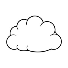 Simple Black Line Drawing of a Fluffy White Cloud clouds