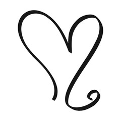 Heart shape drawn with brush