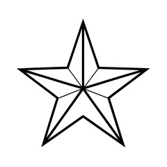 Black Outline Five Pointed Star Geometric Shape vector