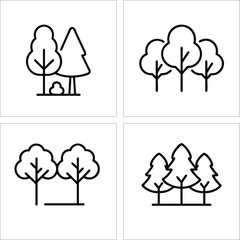 Minimal forest icons set