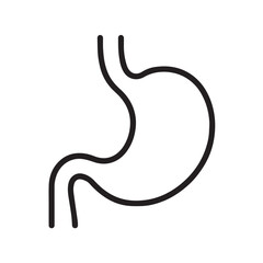Minimalist Line Art Illustration of a Stylized Human Stomach in Black and White