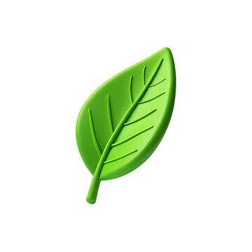 A vibrant green 3d leaf icon on a black background