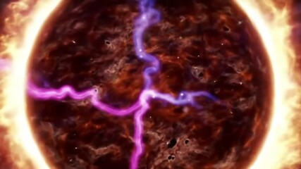 Ultra-HD 3D Supernova Simulation with Violet, Magenta, and Neon Pink Energy Filaments in Expanding Shockwave - Powered by Adobe