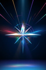 Crystal star shape with light effects