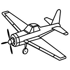 Crop Duster line art vector