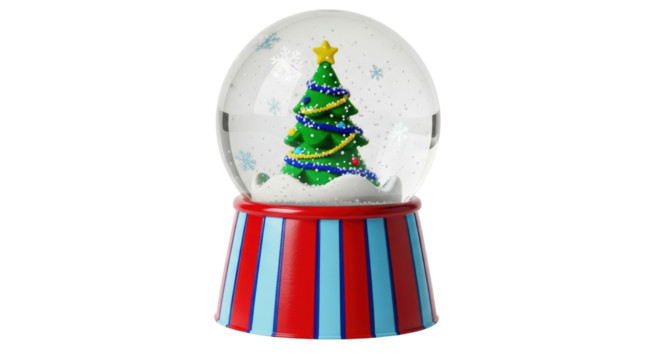 Isolated Christmas Snow Globe