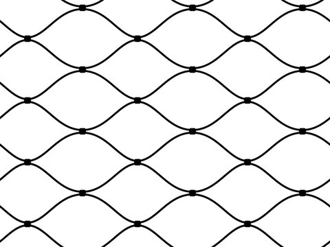 Seamless, endless repeating geometric pattern in the form of metal, plastic mesh for fence, railing, bag for potatoes, onions, vegetables, fruits. Vector illustration texture for background.