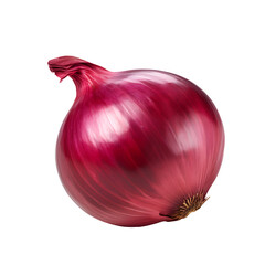 A red onion isolated on a transparent background