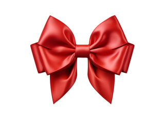 Fototapeta premium A red ribbon bow isolated on a transparent background