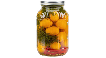 Isolated Pickled Tomatoes in a Jar