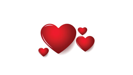 Vector 3d red glossy hearts, rating. Feedback isolated on white background. Beauty icon. Vector illustration for postcard, icons, poster, banner, web, design, arts