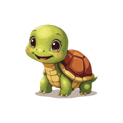 Turtle cartoon clipart vector illustration white background
