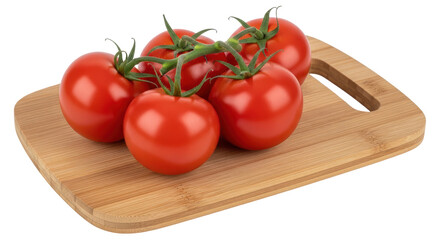 Isolated Tomatoes on Cutting Board