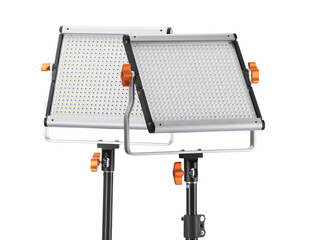 Professional lighting equipment isolated on white. Photo studio tool